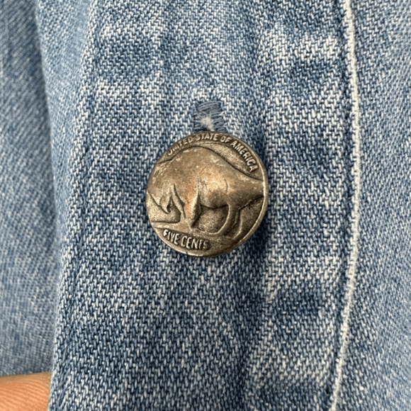 ORVIS Women’s Denim Shirt Dress Midi Blue Size S 100% cotton Western Minimalist - Picture 5 of 9